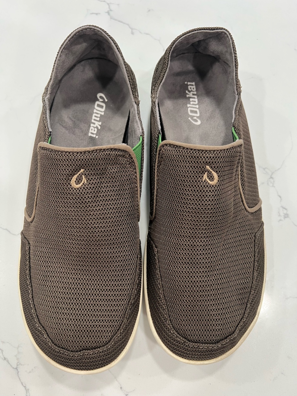 Mens OluKai Nohea Mesh Shoes Size 9M Brown Slip On Casual Comfort Lightweight